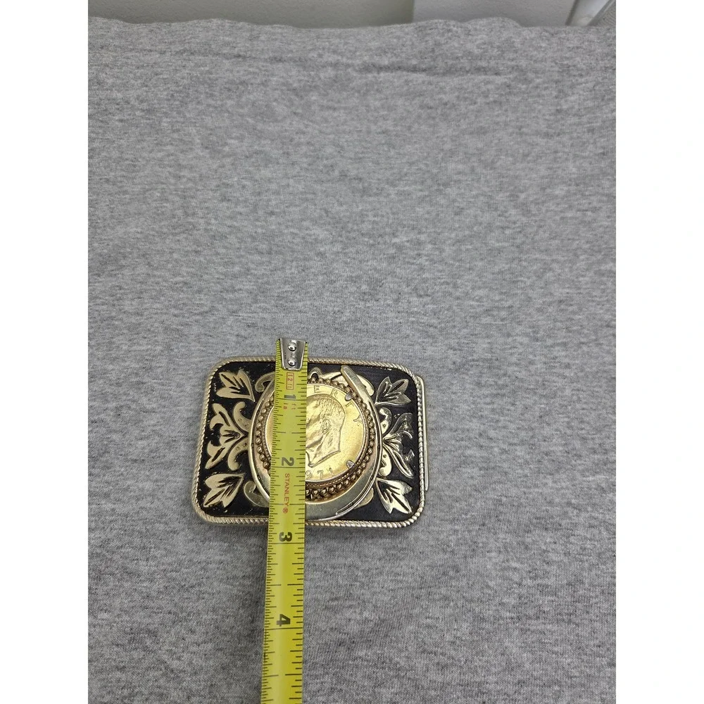 1971 Eisenhower Dollar Coin Horseshoe Western Belt Buckle